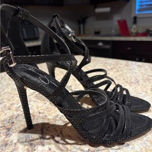 Jessica Simpson Black Textured Heels